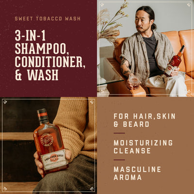 18.21 Man Made Sweet Tobacco 3-in-1 Shampoo, Conditioner & Body Wash