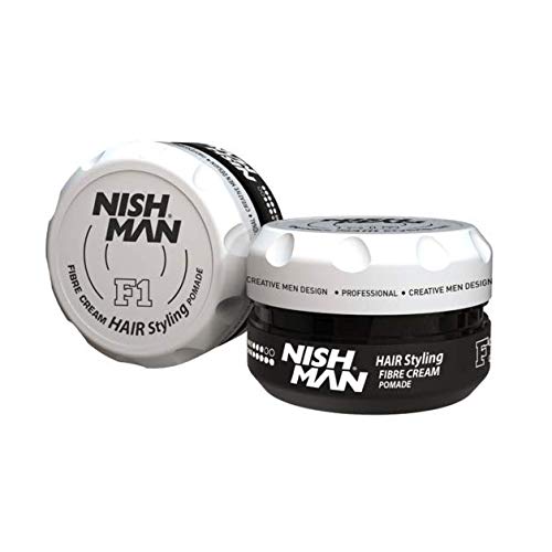 Nishman F1 Medium Hold High Shine Hair Styling Fiber Cream Pomade (100ml/3.4oz)