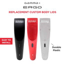 Gamma+ Custom Body Kit Spare Lids for Gamma Ergo Clipper - Matte Black, Metallic Red, & Clear