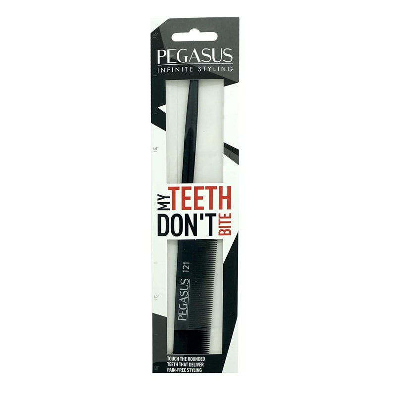 Pegasus Hard Rubber Comb (121) Fine Teeth Rattail 8 1/4"