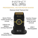 StyleCraft Instinct Metal Double Foil Shaver w/ IN2 Vector Motor & Intuitive Torque Control (SC807)