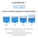 Gamma+ Dub Magnetic Tight Clipper Guards - Cyan Blue (4 Pack) (GPTGB)