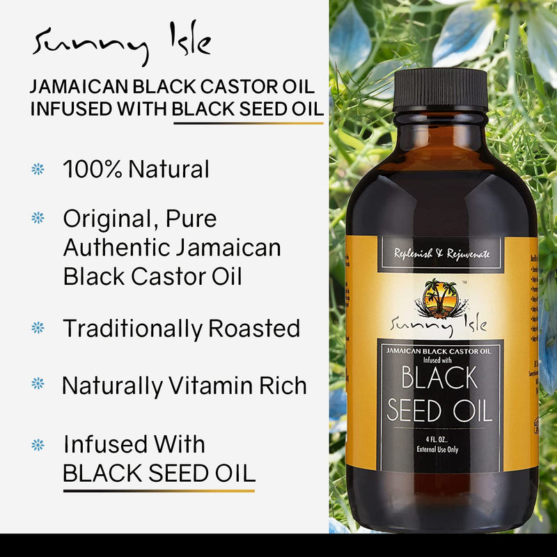 Sunny Isle Jamaican Black Castor Oil infused with Black Seed Oil (120ml/4oz)