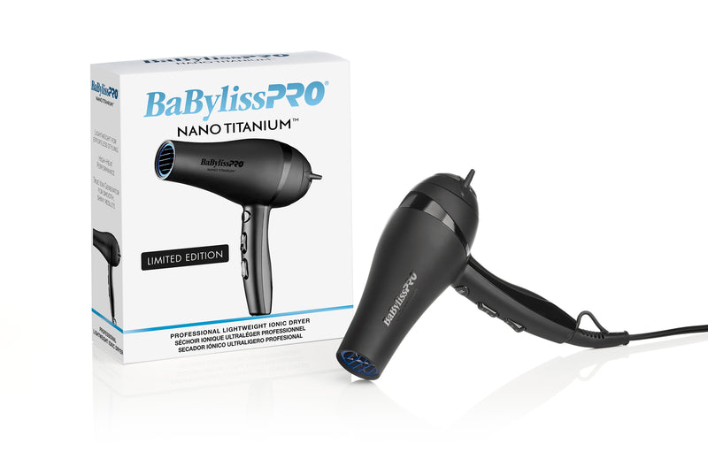 BaByliss PRO Nano Titanium Limited Edition Professional Ionic Hair Dryer - Black & Blue (BNTMB5548)
