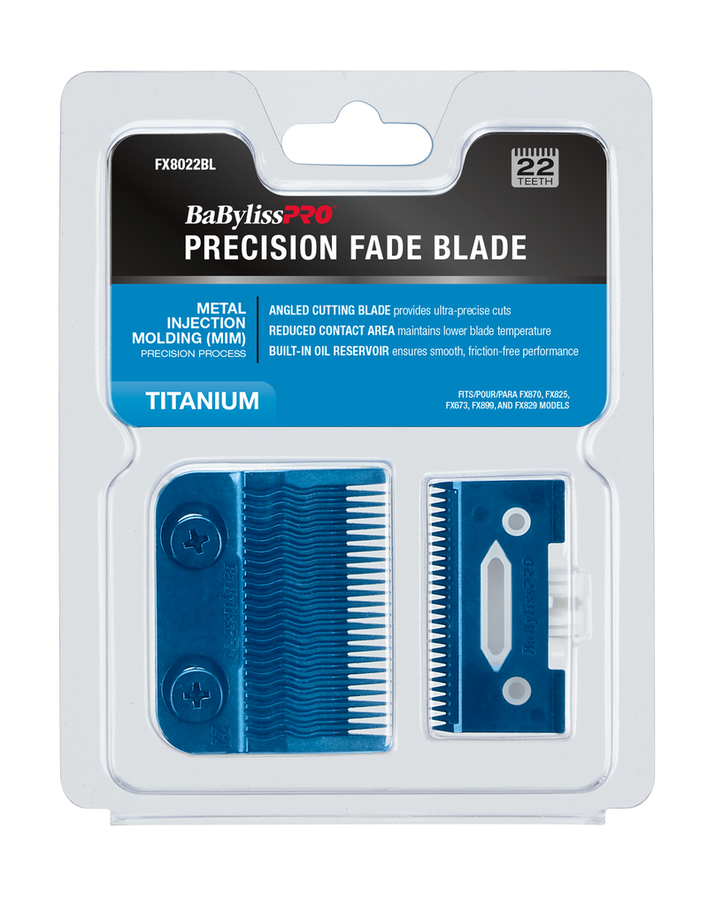 BaByliss PRO Blue Titanium Metal-Injection Molded Precision Fade Blade (FX8022BL)
