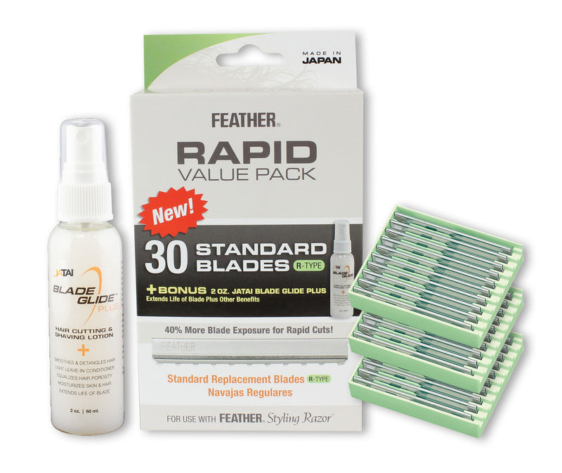 Feather Styling Razor Standard R-Type Rapid Value Pack Replacement Blades 10pk (F1-20-140)