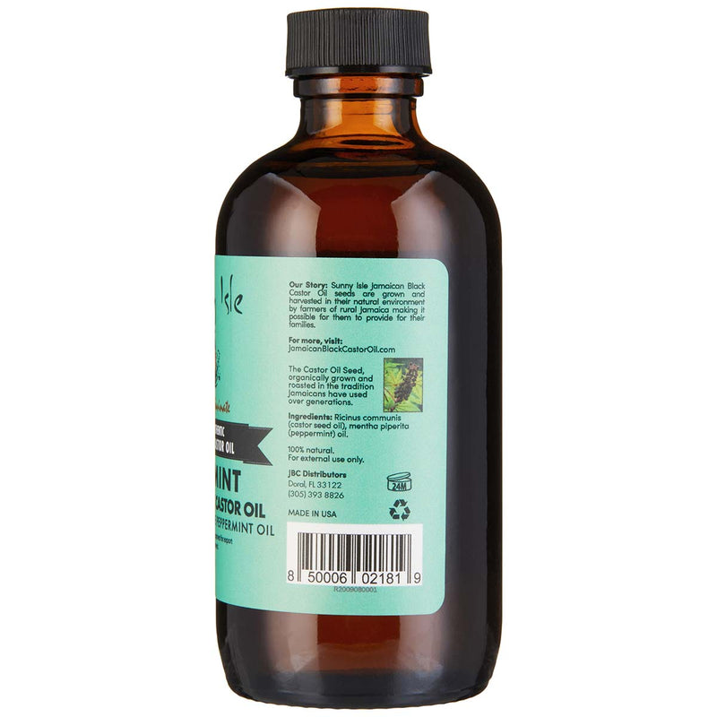 Sunny Isle Jamaican Black Castor Oil Infused with 100% Pure Peppermint Oil (118ml/4oz)