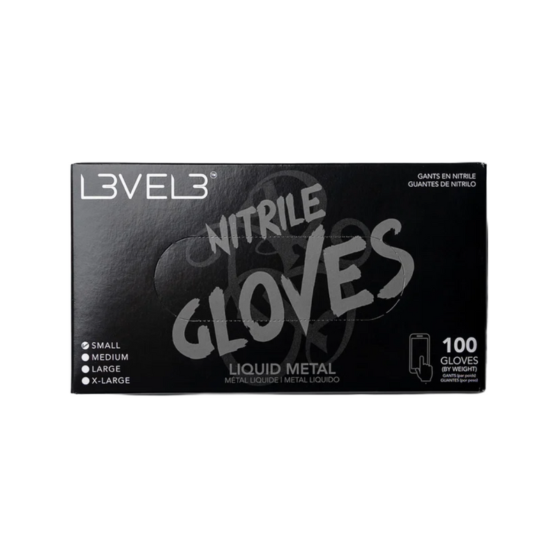 L3VEL3 Professional Nitrile Gloves 100pk - Liquid Metal
