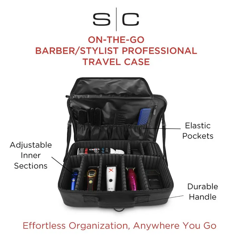 StyleCraft On-The-Go Barber/Stylist Tool Case w/ Mirror (SC328B)