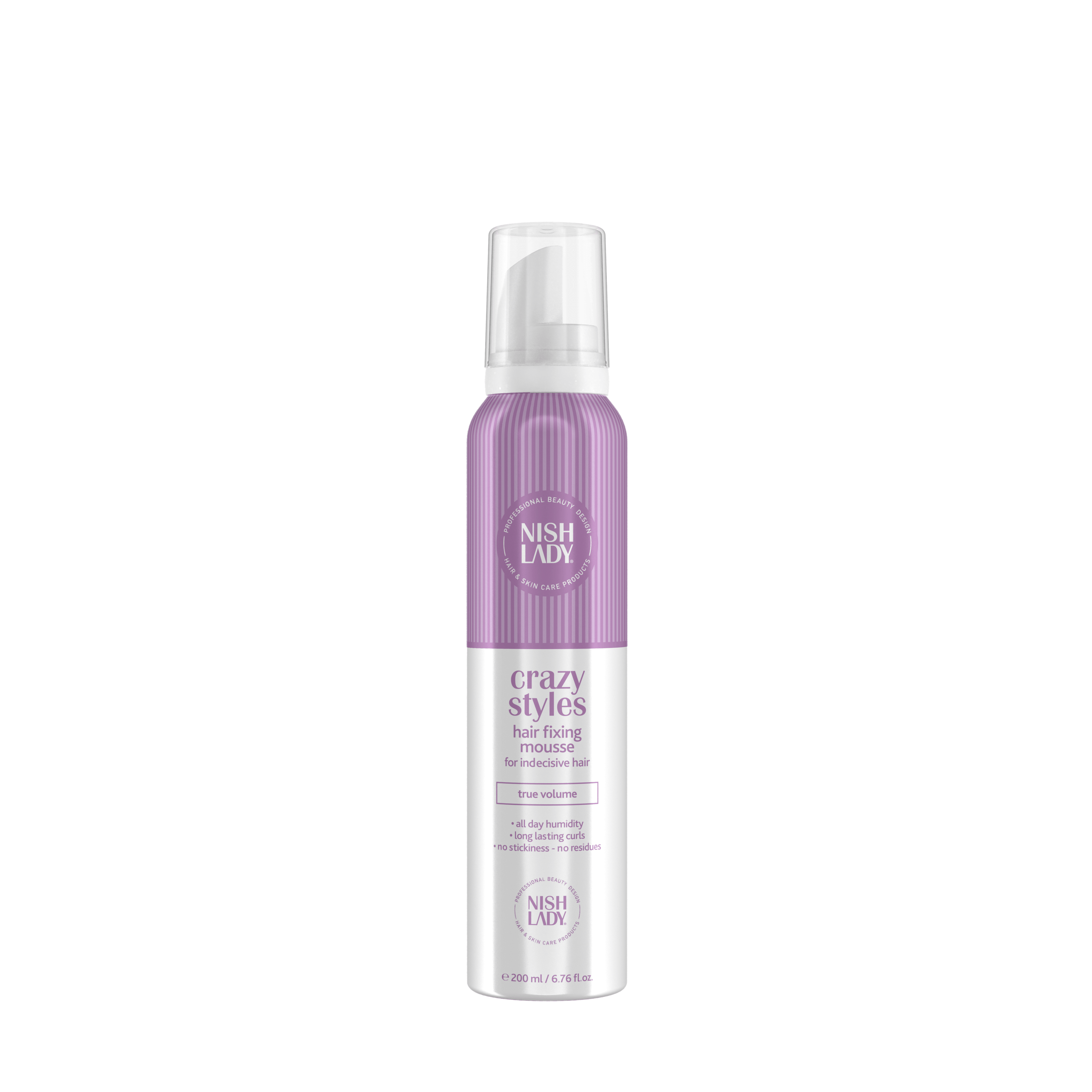 NishLady Crazy Styles True Volume Hair Fixing Mousse (200ml/6.76oz)