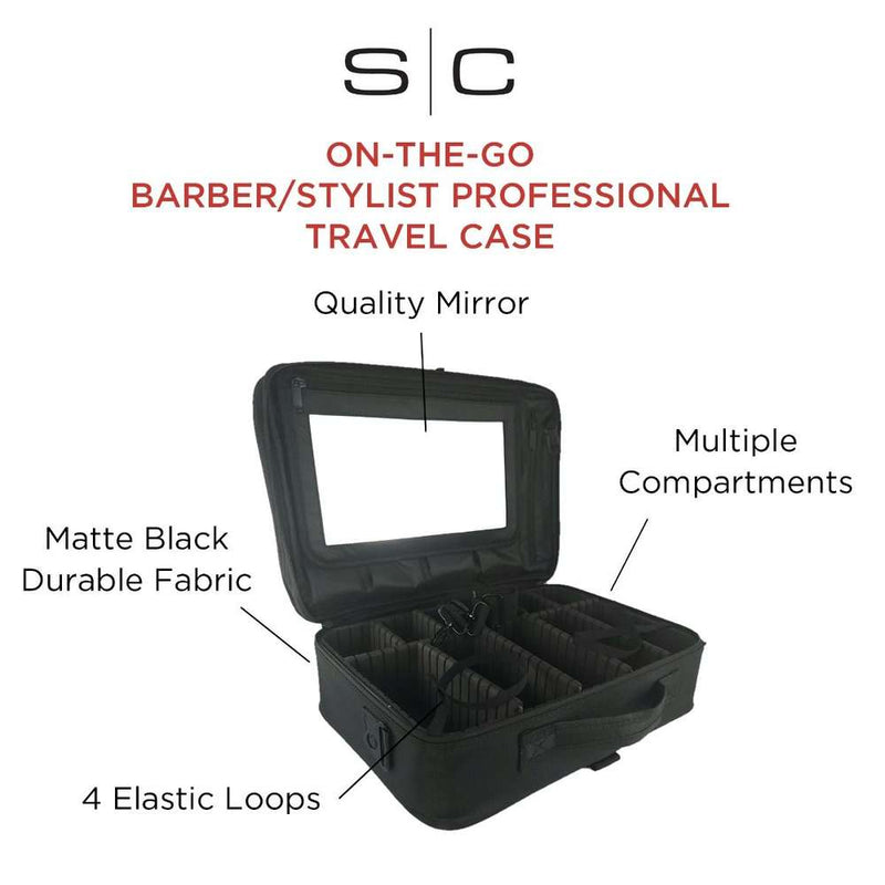 StyleCraft On-The-Go Barber/Stylist Tool Case w/ Mirror (SC328B)
