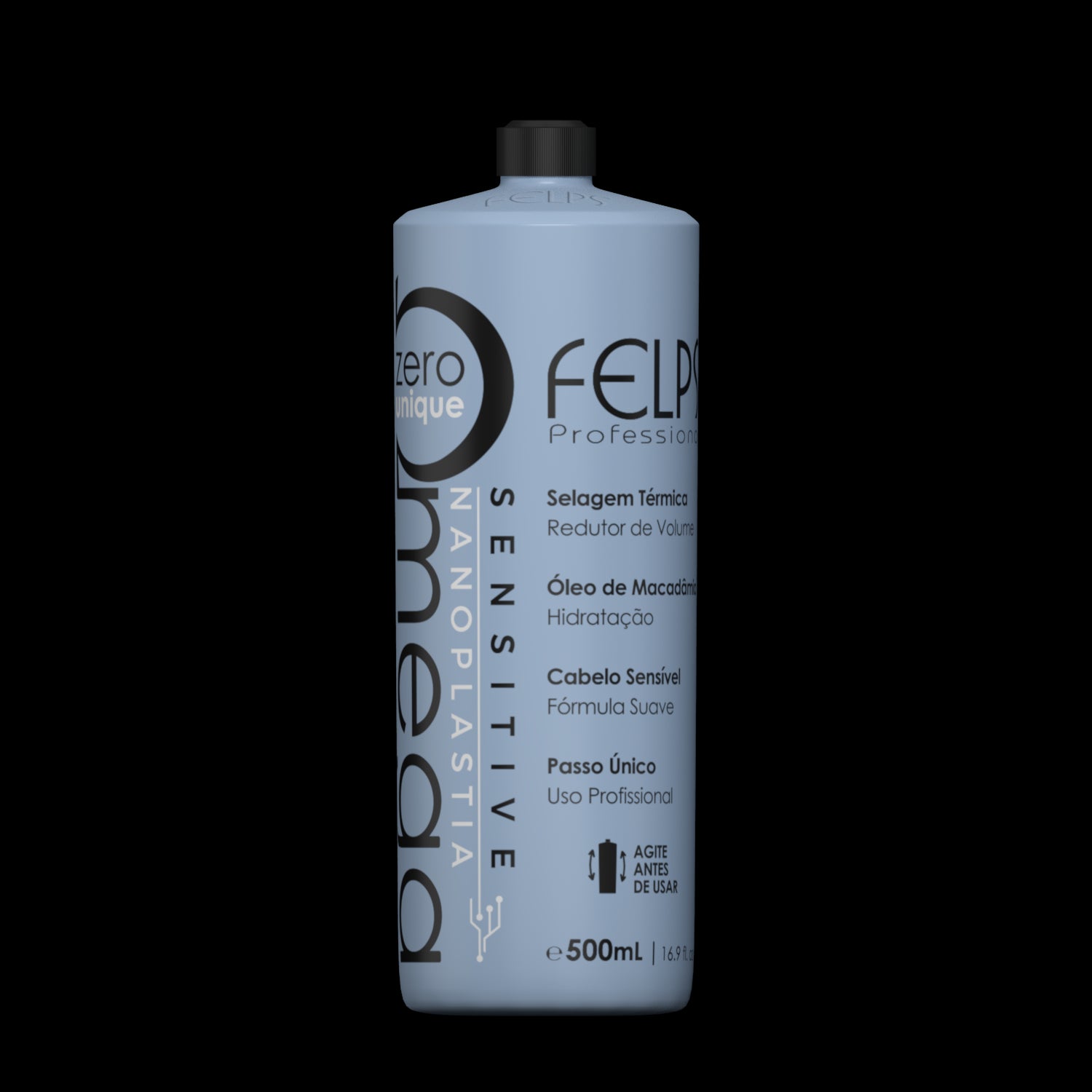 Felps Smoothing System Omega Zero Unique Nanoplastia Thermal Sealing Resistant  Hair 500ml/16.9fl.oz - Brazil-Keratin