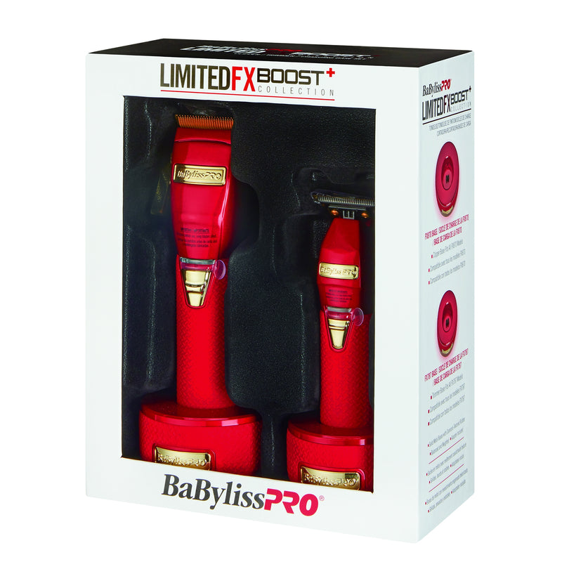 BaByliss PRO Red FX Boost+ Limited Edition Clipper & Trimmer Set (FXHOLPKCTB-R) [PRE-ORDER]