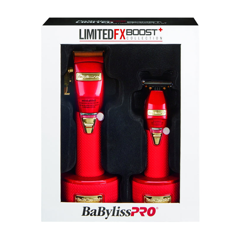 BaByliss PRO Red FX Boost+ Limited Edition Clipper & Trimmer Set (FXHOLPKCTB-R) [PRE-ORDER]
