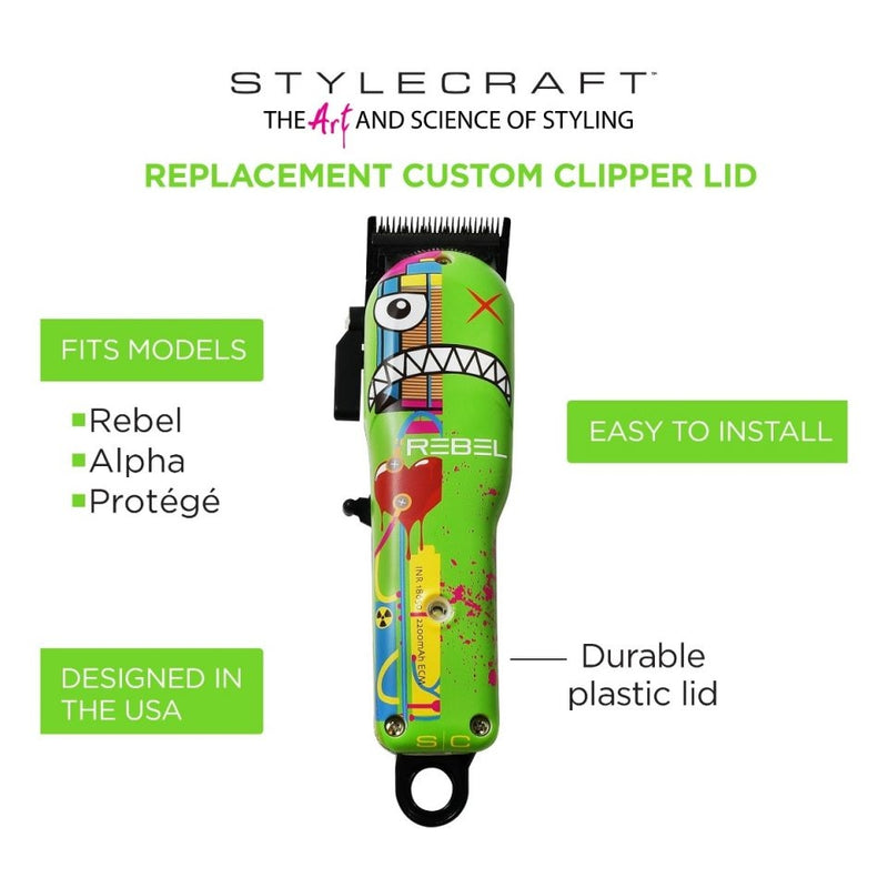 StyleCraft Radioactive Replacement Lid for Rebel, Alpha, & Protege Clippers  (SC307G)