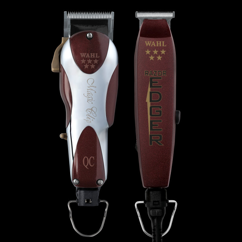 Wahl Professional Star Unicord Combo with Corded Magic Clip Clipper and Razor Edger Trimmer for Professional Barbers and Stylists