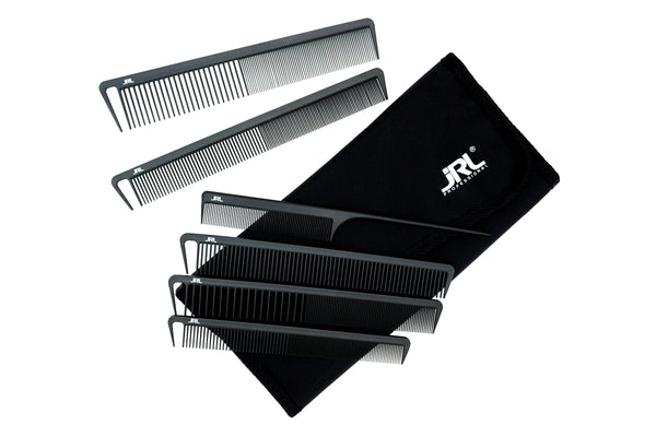 JRL Professional Carbon Combs 6-piece Set + Case