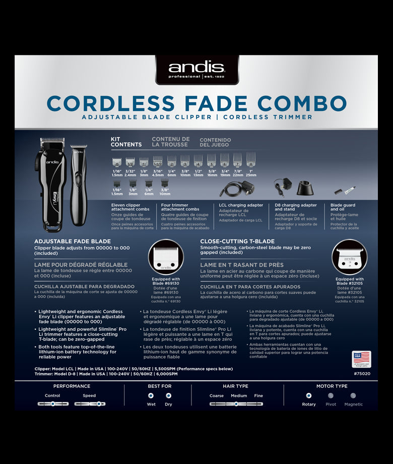 Andis Cordless Fade Combo (75020)
