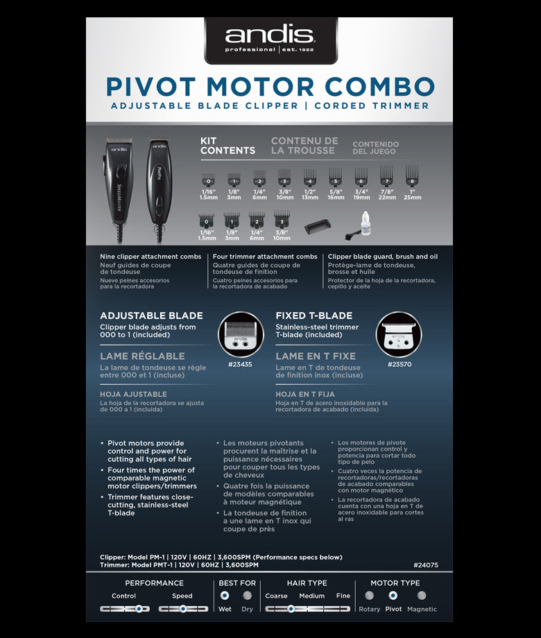 Andis Pivot Motor Combo - Black (24075)