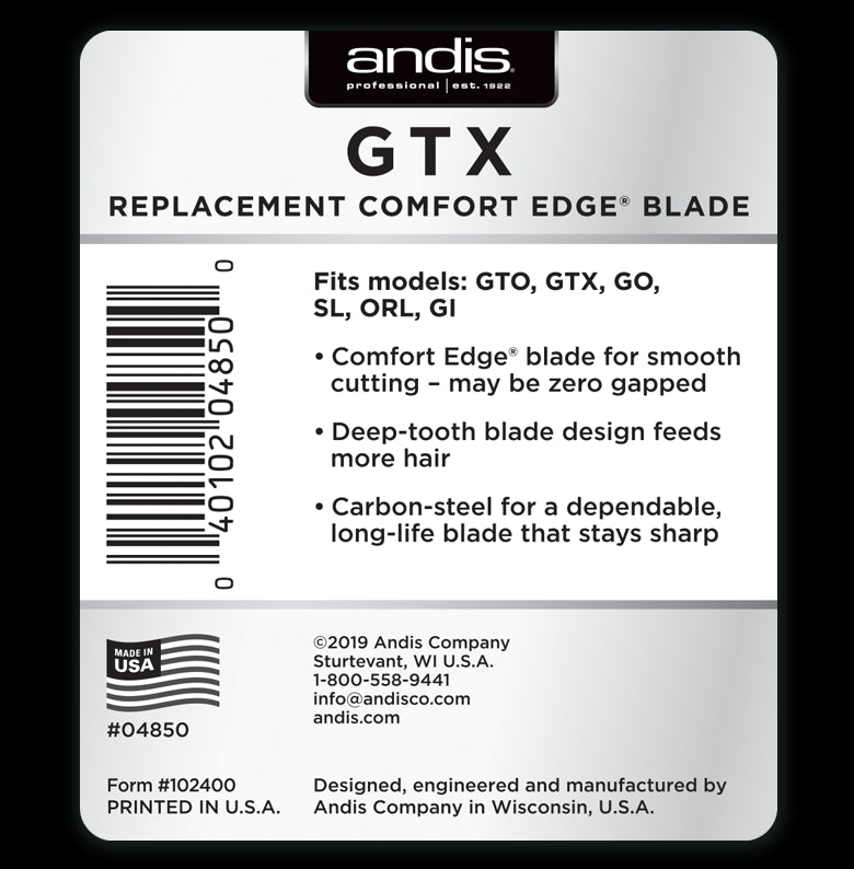 Andis GTX Deep Tooth T-Outliner Carbon Steel Replacement Blade (04850)