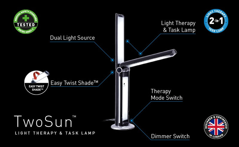 Daylight TwoSun S.A.D. Therapy & Task Lamp (U36201)