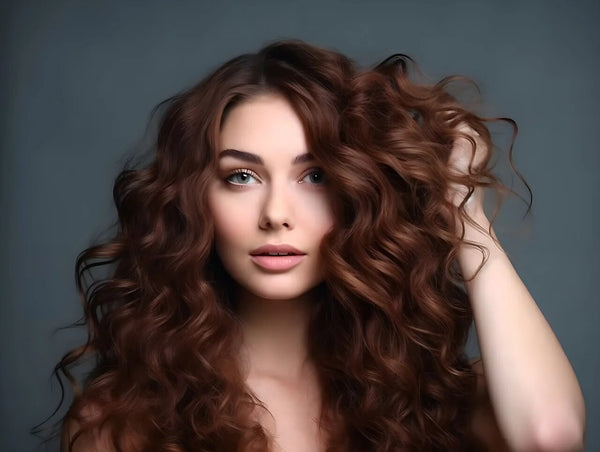 A woman with thick curly hair.