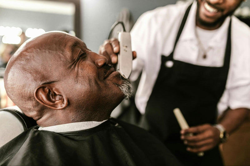 Man Getting Beard Trimmed