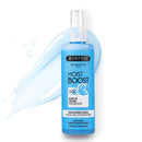 Morfose Moist Boost two-phase leave-in conditioner in a blue spray bottle.