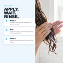 Morfose Moist Boost conditioner being applied to long, wet hair.