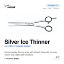 Jaguar White Line Silver Ice Intermediate Thinning Shears - 6.5" (3165)