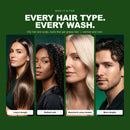Morfose Pure Detox shampoo promotion showing long, curly, treated and men's hair types.