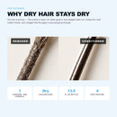Morfose Moist Boost shampoo science graphic comparing damaged and conditioned hair strands