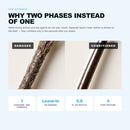 Morfose Moist Boost conditioner infographic comparing damaged and conditioned hair strands.