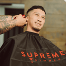 Supreme Trimmer Plain Logo Hair Cutting Barber Cape w/ Hook Clip