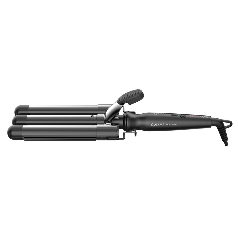 GAMA Italy Salon Curl Triferro Silk Chrome Titanium Triple Deep Waver Iron - 1"