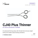 Jaguar CJ40 Plus Advanced Thinning Shears - 5.5" Offset (92555)