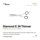 Jaguar Gold Line Diamond E 39 Expert Offset Thinning Shears - 5.5" (21555)
