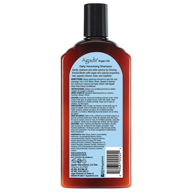 Agadir Daily Volumizing Shampoo w/ Argan Oil & Keratin/Biotin Complex (366ml/12.4oz)