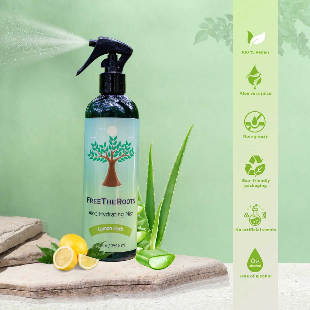 FreeTheRoots Vegan & Cruelty-Free Aloe Hydrating Hair Mist