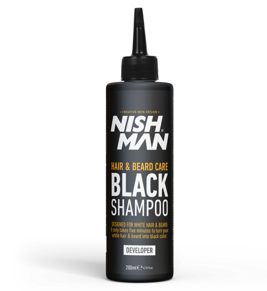 Nishman Hair & Beard Coloring Shampoo Set - Black (2x 200ml/6.76oz)