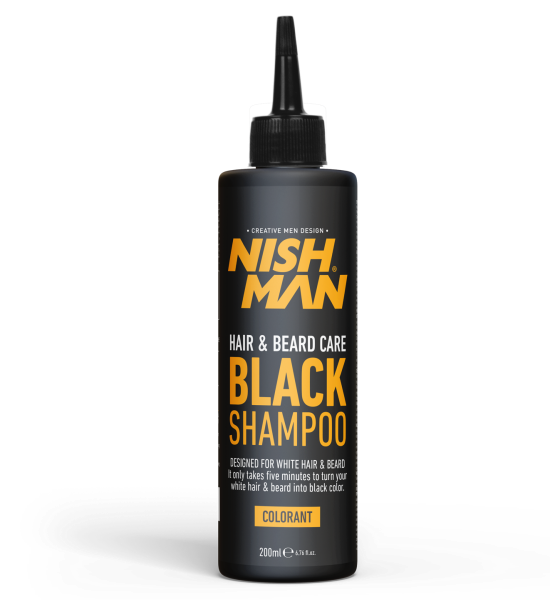 Nishman Hair & Beard Coloring Shampoo Set - Black (2x 200ml/6.76oz)