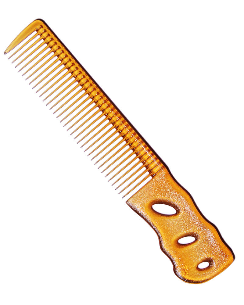 YS Park 236 Short Hair Design Large Handle 6.6" Barber Comb - Camel