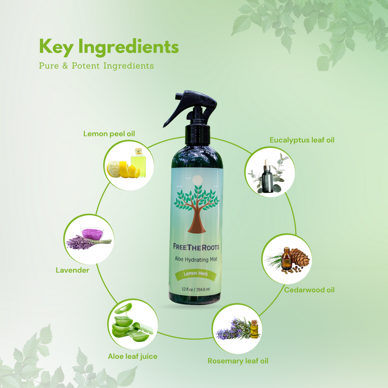 FreeTheRoots Vegan & Cruelty-Free Aloe Hydrating Hair Mist - Lemon Herb (354.8ml/12oz)