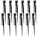 Krest Cleopatra 8" Fine Tooth Rat Tail Comb (No. 440) - Black
