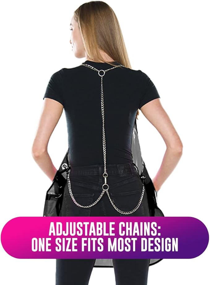 Colortrak Nothing To Hide All-Purpose Chemical & Waterproof Black Vinyl One-Size-Fits-Most Apron w/ Adjustable Chains - Dark Secrets