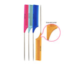 Colortrak Multicolor Carbon Fiber Stainless Steel Pin Comb Set - 4pk