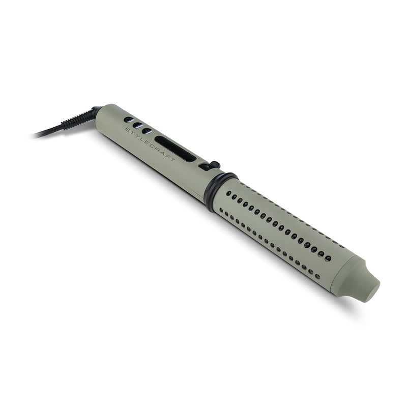StyleCraft Sage Retractable Styling Brush & Curling Wand w/ Ceramic Barrel - 1.25" (SC716GR)