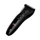 Black beard & body grooming trimmer with raised cutting head and controls
