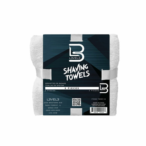 L3VEL3 Shaving Towels - White (3pk)