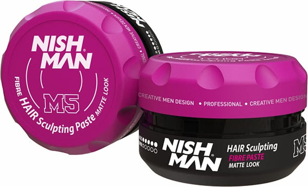 Nishman M5 Ultra Strong Hold No Shine Hair Sculpting Matte Fiber Paste (100ml/3.4oz)